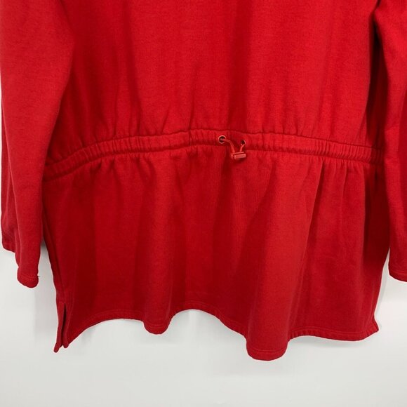 Liz Claiborne Sweatshirt Red Mock Neck Long Sleeve Tunic Sweater - Picture 6 of 10
